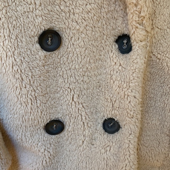 Free People Notched Teddy Peacoat Coat Faux Fur - Picture 6 of 10